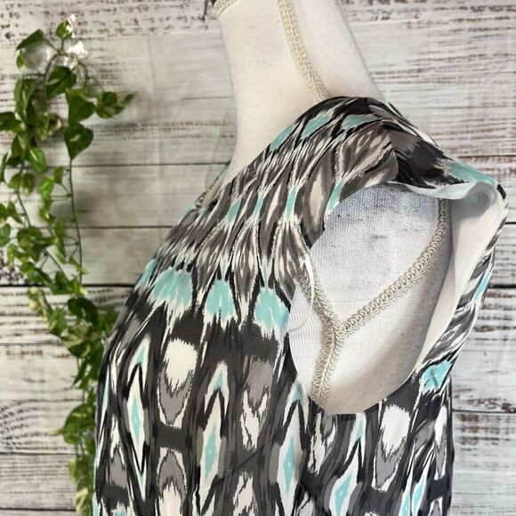 Robbie Bee Dress size 8 Blue Gray Sheer Straight Above Knee Wedding Guest Dinner - Picture 12 of 16